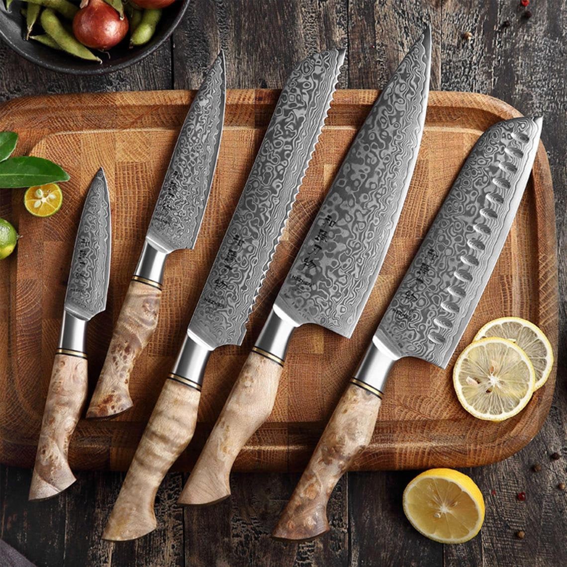 Professional Japanese Chef Knife Set High Carbon Steel Kitchen Meat Cleaver Boning Knives Butcher Santoku Fish Fruit Bread Knife